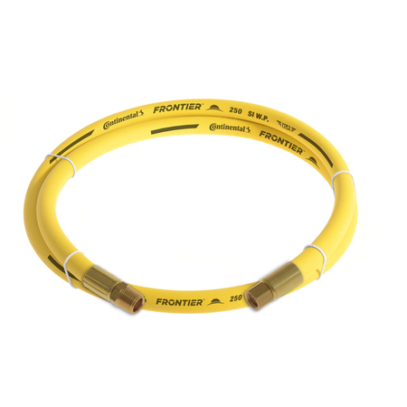 CONTINENTAL 3/8" x 10' Yellow EPDM Rubber Air Hose, 300 PSI, 3/8" MNPT x FNPSM HZY03830-10-31